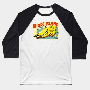 Rhode Island Vintage Style Decal Baseball T-Shirt